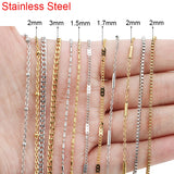 Stainless Steel Cuban Link Chains Bulk for Bracelet Necklace DIY