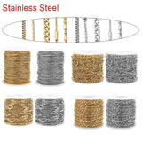2m Stainless Steel Chains Bulk Metal Cuban Ball Link for Diy Jewelry Making
