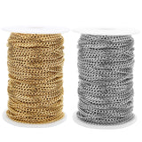 2m Stainless Steel Chains Bulk Metal Cuban Ball Link for Diy Jewelry Making