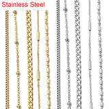 2m Stainless Steel Chains Bulk Metal Cuban Ball Link for Diy Jewelry Making