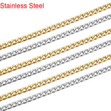 2m Stainless Steel Cuban Chains Bulk 3mm Link Chains for Diy Bracelet