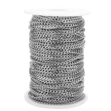 2m Stainless Steel Cuban Chains Bulk 3mm Link Chains for Diy Bracelet