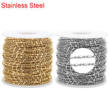 2m Stainless Steel Chains 1.5mm Necklace Ball Bead Lot