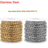 2m Stainless Steel Chains 1.5mm Necklace Ball Bead Lot
