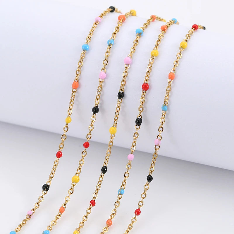 2m Stainless Steel Link Chains Bulk Lot 1.5mm Necklace Chains for Jewelry Making