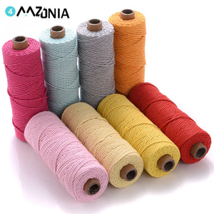2mm Colorful Cotton Cord Rope Twisted Craft Macrame String 100Meters