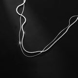925 Silver Multilayer Snakebone Zircon Tennis Necklace Choker Pendant