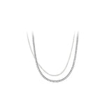925 Silver Multilayer Snakebone Zircon Tennis Necklace Choker Pendant