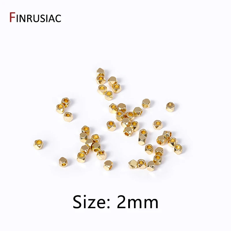 14K Plated Brass Irregular Spacer Beads Loose Beads For Jewelry Making