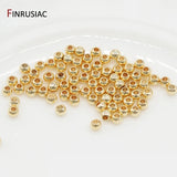 High Brass Metal 14K Real Plated Round Smooth Ball Spacer Beads
