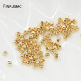 High Brass Metal 14K Real Plated Round Smooth Ball Spacer Beads