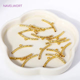 18K Plated Curved Tube Bead Connectors for DIY Jewelry Making