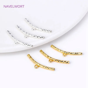 18K Plated Curved Tube Bead Connectors for DIY Jewelry Making