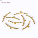 18K Plated Curved Tube Bead Connectors for DIY Jewelry Making