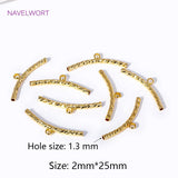 18K Plated Curved Tube Bead Connectors for DIY Jewelry Making