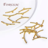 18K Plated Curved Tube Beads Connectors for Jewelry Making