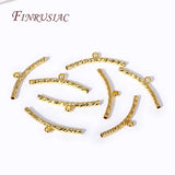 18K Plated Curved Tube Beads Connectors for Jewelry Making