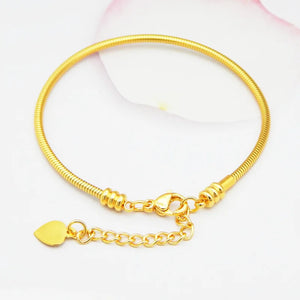 2mm 316L Stainless Steel Snake Chain Bracelet for Women Men 16+4cm