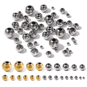 Stainless Steel Spacer Beads for Jewelry Making - Loose Ball Beads 2mm-10mm