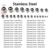 Stainless Steel Spacer Beads for Jewelry Making - Loose Ball Beads 2mm-10mm