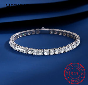 2mm-5mm Moissanite Tennis Bracelet 925 Sterling Silver 18K Plated