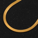 Stainless Steel Flat Snake Chain Necklace for Women - 2mm/3mm/4mm/5mm