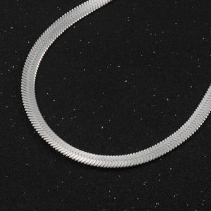 Stainless Steel Flat Snake Chain Necklace for Women - 2mm/3mm/4mm/5mm