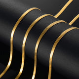 Stainless Steel Flat Snake Chain Necklace for Women - 2mm/3mm/4mm/5mm