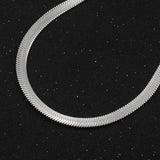 Stainless Steel Flat Snake Chain Necklace for Women - 2mm/3mm/4mm/5mm