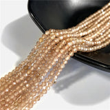 Faceted Champagne Zircon Natural Round Stones Loose Beads
