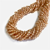 Faceted Champagne Zircon Natural Round Stones Loose Beads