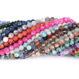 Natural Stone Beads Faceted Tourmaline Lapis Lazuli Opal Round Beads