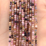 Natural Stone Beads Faceted Tourmaline Lapis Lazuli Opal Round Beads