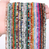 Natural Stone Beads Faceted Tourmaline Lapis Lazuli Opal Round Beads
