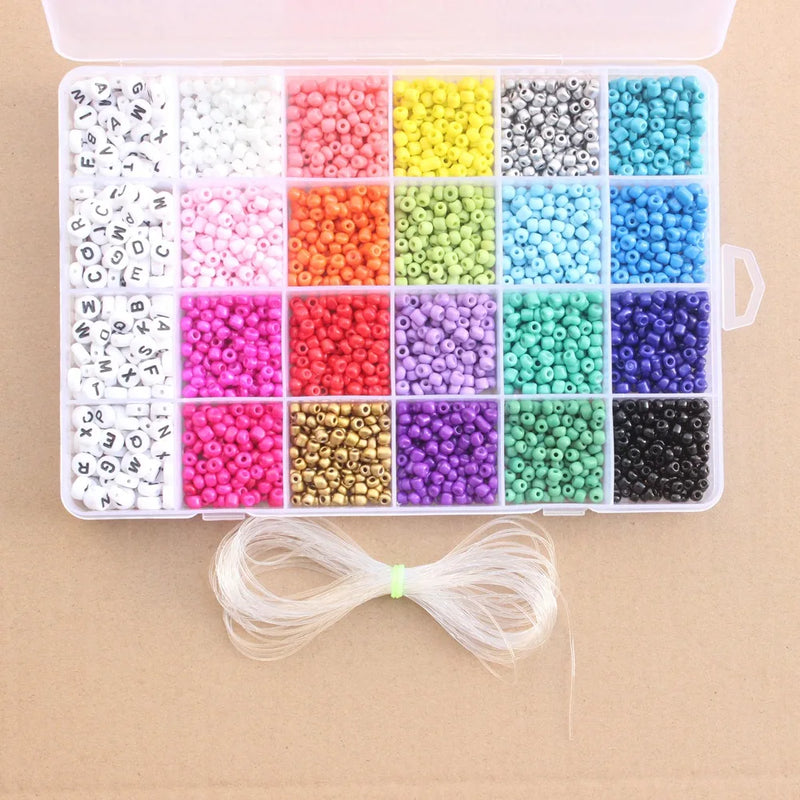Czech Seed Beads Belt Box Set Charm Rondelle Spacer Beads for DIY Jewelry