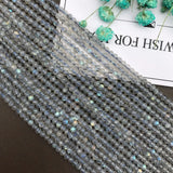 Labradorite Stone Beads Faceted Round Loose Gem Stone 15''