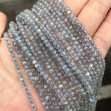 Labradorite Stone Beads Faceted Round Loose Gem Stone 15''
