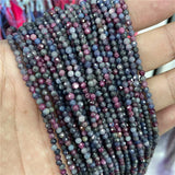 Natural Stone Beads Faceted Round Sapphires Emerald Bead