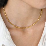 2mm/3mm Oval Beaded Chain Necklace, Ball Beaded Choker Layered Jewelry