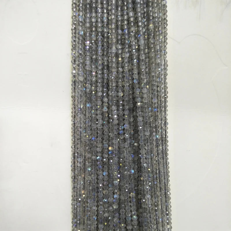 3mm Natural Faceted ShimmerStone Beads Round Loose Gem Stone Strand 15''