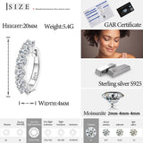 D Moissanite Earrings Sterling Silver 925 Fine Huggie Ear Clip