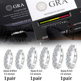 D Moissanite Earrings Sterling Silver 925 Fine Huggie Ear Clip