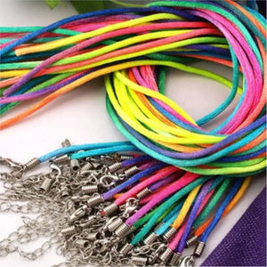 2mm 50Pcs Rainbow Satin Necklace Cords Adjustable Rope String Chain