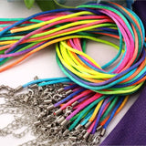 2mm 50Pcs Rainbow Satin Necklace Cords Adjustable Rope String Chain