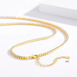 925 Silver CZ Choker Tennis Necklace Zirconia Stones Collier Ketting