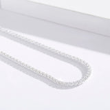 925 Silver CZ Choker Tennis Necklace Zirconia Stones Collier Ketting