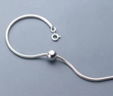 925 Sterling Silver Snakebone & Lucky Ball ANKLET Bracelet GTLS858