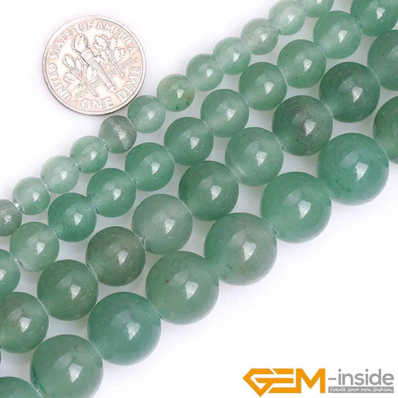 Green Aventurine Round Beads 15 inch Strand