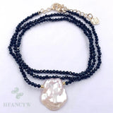 2mm Spinel Freshwater Baroque Pearl Necklace 18 inches Jewelry