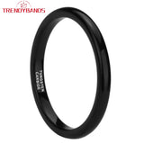 2mm Tungsten Carbide Wedding Band for Women Men High Polished Comfort Fit